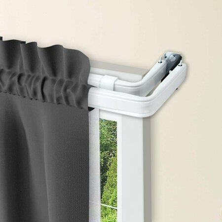 CENTRAL DESIGN Double Lockseam Curtain Rod, Extends Upto 48 to 84 in. KLS2048-D